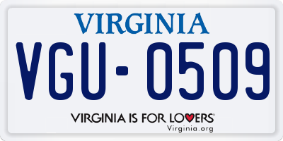 VA license plate VGU0509