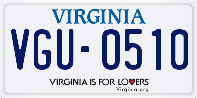 VA license plate VGU0510