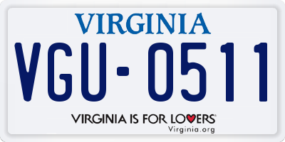 VA license plate VGU0511