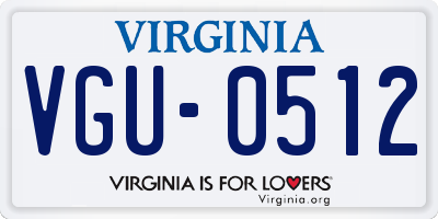 VA license plate VGU0512