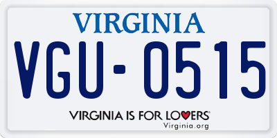 VA license plate VGU0515