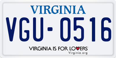 VA license plate VGU0516