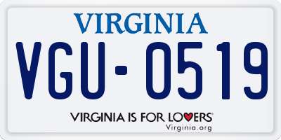 VA license plate VGU0519