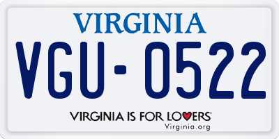 VA license plate VGU0522