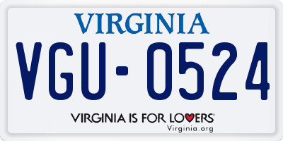VA license plate VGU0524