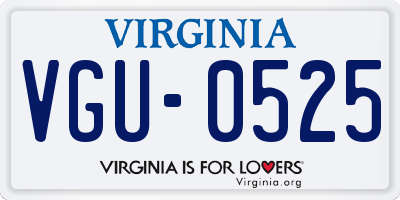 VA license plate VGU0525