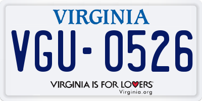 VA license plate VGU0526