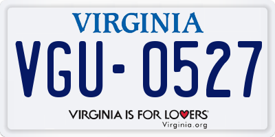 VA license plate VGU0527