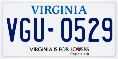 VA license plate VGU0529