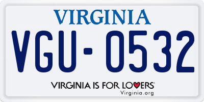 VA license plate VGU0532
