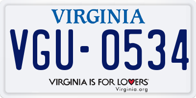 VA license plate VGU0534