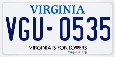 VA license plate VGU0535