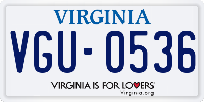 VA license plate VGU0536