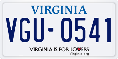 VA license plate VGU0541