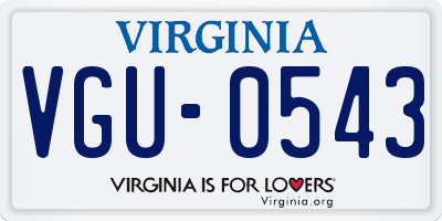 VA license plate VGU0543