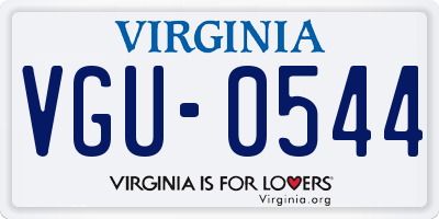 VA license plate VGU0544