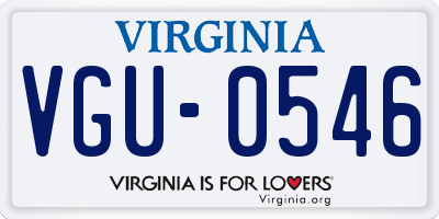 VA license plate VGU0546