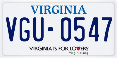 VA license plate VGU0547