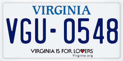 VA license plate VGU0548