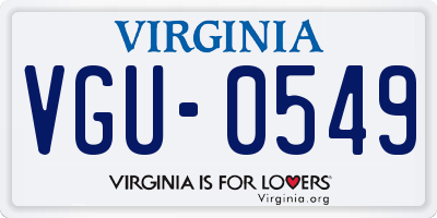 VA license plate VGU0549