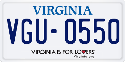 VA license plate VGU0550