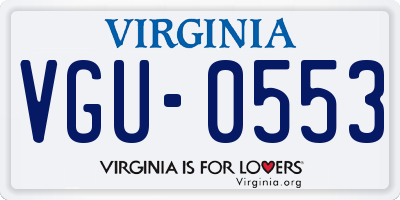 VA license plate VGU0553