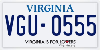 VA license plate VGU0555