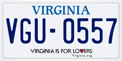 VA license plate VGU0557