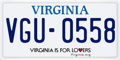VA license plate VGU0558