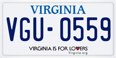 VA license plate VGU0559