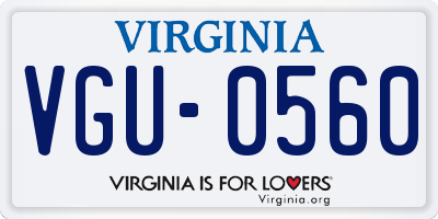 VA license plate VGU0560