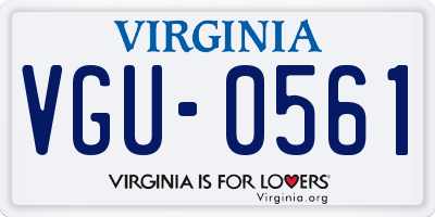 VA license plate VGU0561