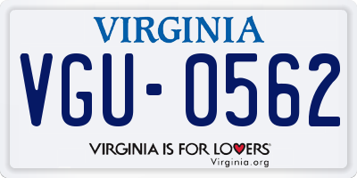 VA license plate VGU0562