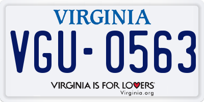 VA license plate VGU0563