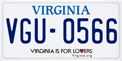 VA license plate VGU0566