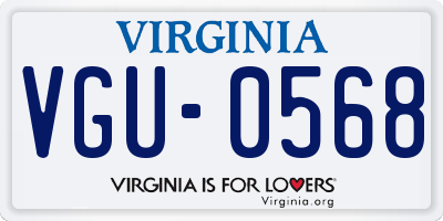 VA license plate VGU0568