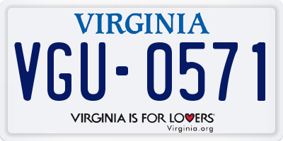 VA license plate VGU0571