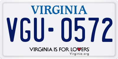 VA license plate VGU0572