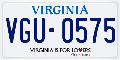 VA license plate VGU0575