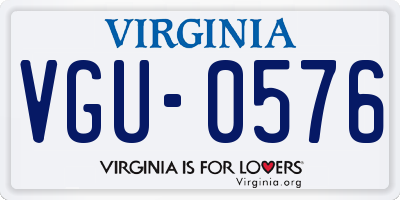 VA license plate VGU0576