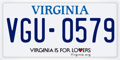VA license plate VGU0579