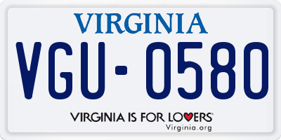 VA license plate VGU0580
