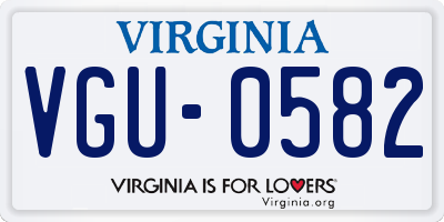 VA license plate VGU0582