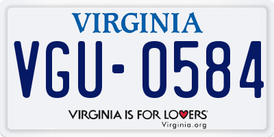 VA license plate VGU0584