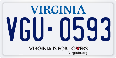 VA license plate VGU0593