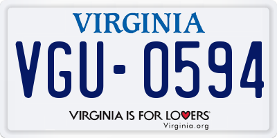 VA license plate VGU0594
