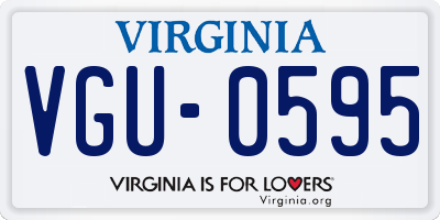VA license plate VGU0595