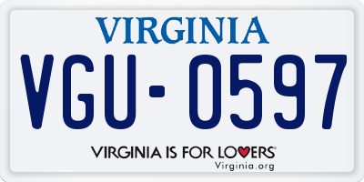 VA license plate VGU0597