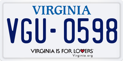 VA license plate VGU0598