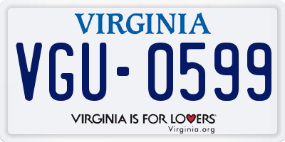 VA license plate VGU0599